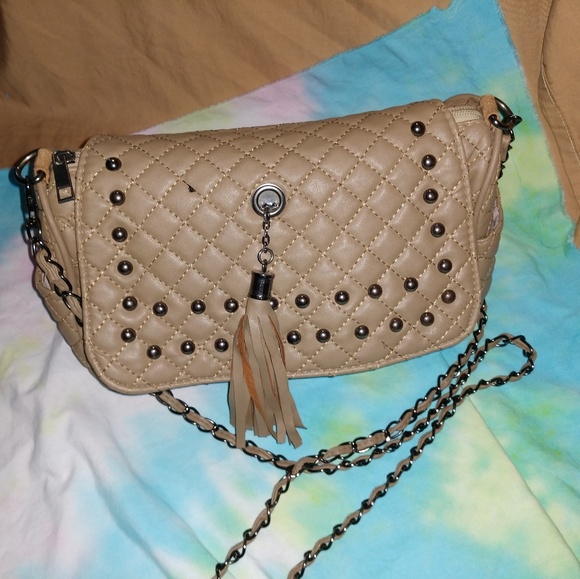 Tan studded shoulder bag - Picture 3 of 6